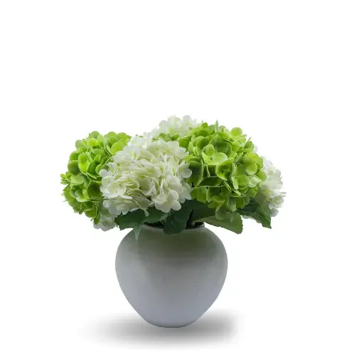 [MOF-02-0009-05] DECORATIVE VASE-SMALL (WHITE & GREEN)
